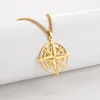 Ketens mijn vorm kompas pijl pendant roestvrijstalen ketting voor mannen vrouwen reizen kettingen mode mannelijke sieraden amulet kraag