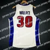 Баскетбольные трикотажные изделия Custom Retro #30 Rashed Wallace Mitchell Finals Finals College Basketball Jersey мужчины все сшитые белые