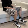 Herren-Shorts, koreanische Mode, Zebra-Muster, Shorts für Teenager, Sommerkleidung, Herren, schick, Streetwear, gerades Bein, kurze Hosen, Hawaii, lässige Shorts, T220825