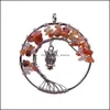 Colares pendentes corujas homens e mulheres moda arco -￭ris 7 chakras colar de quartzo mticolor gotas de pedra natural entrega 2021 j￳ias pendan dhis0