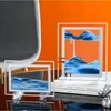 Oggetti decorativi Figurine 3D Vetro Sandscape Clessidra in movimento Sabbia Immagine artistica Rettangolo Ornamenti Decorazione desktop Sabbie mobili Pittura Decorazioni per la casa 220827