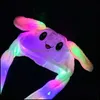 Altri tessuti per la casa 33 stili Led Light Plush Hat Cartoon Animal Cap per coniglio Cat Bunny Ear Cappelli in movimento Adt Kids Christmas Winter Wa Dhyyv