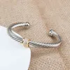 Bijoux de câble bracelet Sliver Bangle Charm Designer Classics Color Fashion Bracelets avec zircon blanc et rose 7mm8081781