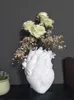 Anatomical Heart Shape Flower Vase Dried Flowers Containrs Flower Pot Art Vases Resin Body Sculpture Desktop Plant Home Decor