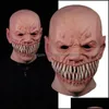 Maschere per feste Horror Stalker Maschera da clown Cosplay Creepy Bocca grande Denti Chompers Lattice Halloween Costume spaventoso Puntellifesta D Homeindustry Dhdmz