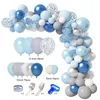 Partydekoration Blau Silber Grau Luftballons Bogen Girlande Kit Konfetti Latex Luftballons für Hochzeit Brautparty Geburtstag MJ0776