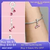 925 Silver fit Pandora Charm Bracelet bead Dumbbell amp Heart Dangle charmes ciondoli DIY Fine Beads Jewelry