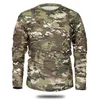 T-shirts voor heren Mege Brand Kleding Herfstveer Mannen Lange mouw Tactische camouflage T-shirt Camisa Masculina Snel droog militair legershirt 220926