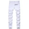 Jeans pour hommes Mode Hommes Coton Déchiré Trou Jeans Casual Slim Skinny Blanc Noir Jeans Hommes Pantalons Casual Homme Hip Hop Denim Pantalon 220827