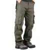 Męskie spodnie ładunkowe swobodne multi kieszenia wojskowe armia odzieży wierzchniej proste spodnie długie spodnie ubrania 220827