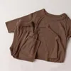 Roupas conjuntos de crianças roupas caseiras 2022 Primavera de outono infantil bebê pijama conjunto de algodão listras verticais calças de 2 peças terno de 2 peças