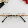 Lux Clasic Men Semi-Rim Glasses Frame 447 Lightweight Hualimu Wooden Leg Gold Silv Gungray 55-18-140 for Precription Eyeglasses fullset case