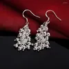 Boucles d'oreilles pendantes bijoux 925 timbre couleur argent boucle d'oreille mode femme perles de raisin créatives goutte cadeaux