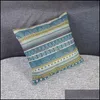 Pillow Case 45X45Cm Home Sofa Throw Pillowcase Linen Er Geometric Stripe Printed Chair Cushion Decor Dh0876 Drop Delivery 2021 Garden Dhei5