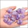 Charms Natural Stone Charms Amethysts Irregar Shape Pendants for Jewelry Making Drop Delivery 2021 Fyndkomponenter MJFashion Dhjxi