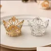 Anneaux de serviette Couronne Bague Or Sier Serviettes Boucle El Mariage Serviette Banquet XC0824 Drop Livraison 2021 Maison Jardin Cuisine Bar T Dhszh