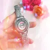 2022 Reloj para mujer de calidad superior 34 mm Espejo de vidrio a prueba de agua Reloj de correa de acero inoxidable completo Montre de Luxe Diamantes de lujo Regalos Relojes de pulsera de negocios