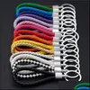 Key Rings lederen touw hanger sleutelhanger kleur geweven dubbele ring handtas houder niet geschikt voor pols gebruik geen drop levering 2021 juwelen dhjs1