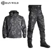 Jackets masculinos 5xl Roupas táticas Men Jaqueta de velo do exército de caça à prova de vento Terno de caça aos caçadores de vento Militar CHEGL