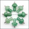 Charms Natural Crystal Stone Mushroom Rose Quartz зеленый коричневый кулон камней для Diy Dewelry Make Accessories Accessories Ohlosale Dr Dhmq8
