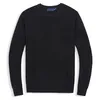 Mens trui crew nek polo heren klassiek borduurwerk sweatshirt gebreide katoenen vrije tijd warmte truien jumper pullover 5 kleuren