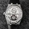 R8F V3 Flying Tourbillon A2950 Orologio da uomo automatico Carica automatica 2652 Extra sottile 41 mm SIHH Diamanti Lunetta Quadrante nero Cinturino in caucciù 2022 Super Edition Pureitme A1