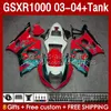 Fairings Kit & Tank For SUZUKI GSXR-1000 K 3 GSXR 1000 CC K3 03-04 Injection mold Body 147No.142 GSX-R1000 1000CC GSXR1000 2003 2004 GSX R1000 03 04 OEM Fairing red green