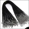 Ketten 100 teile/los 18 zoll Geflochtene Leder Halskette Kette Schnur Seil mit Karabinerverschluss 1,5mm MTI Farbe Wasserdicht gewebtes Wachs für Pe Dhsiy