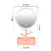 메이크업 브러시 화장품 거울 LED 허영 캐비닛 조명 데스크탑 자연 채우기 스토리지 상자가있는 거울