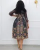 Robes décontractées 5XL africain pour les femmes printemps été 2022 Vintage grande taille mi-longueur robe élégante fête mode vêtements