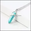 Anh￤nger Halsketten hexagonale zylindrische Kristall Halskette Naturstein Anh￤nger f￼r Frauen M￤nner Mode Schmuck Drop Lieferung Mjfashion DHZQK