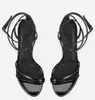 Summer Popular Brands Polished Calfskin Sandals Shoes For Women High Heels Strappy Party Wedding Dress Sexy Lady Sandalias EU35-43 Box