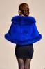 Real Rex Rabbit Fur Cape Casat Shawls FOX FUL TRIM WINTER SHAWLS com bolsos