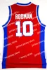 Basketball Jersey Good Quality Embroidery Vintage Red Blue Rodman Mens College University Basketball Jerseys Stitched Shirts Size S-2XL