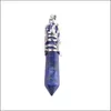 Pendant Necklaces Hexagonal Column Gemstone Six Pyramid Necklace Healing Chakra Crystal Stone Men And Women Spirit Energy Drop Delive Dhe5O