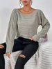 여자 스웨터 dolman 슬리브 보트 넥 케이블 니트 스웨터 h3f1#
