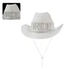 Basker Shinning Bride Letter Cowgirl Hat Novely Cowboy Summer Beach Western Fancy Dress Accessory