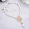 Pendentif Colliers GuaiGuai Bijoux 18 "Collier de perles de coquillage blanc Keshi Nuage propice CZ