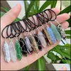 Pendentif Colliers Pierre Naturelle Pilier Pendum Fil Wrap Reiki Guérison Collier En Cristal Hexagonal Améthyste Quartz Rose Chakras Pendo D Dhqay