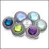 Charms Sier Color Snap Button redonda Rount Women Jóias Descobertas Rhinestone 18mm Metal Snaps Buttons