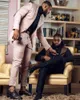 Trajes de hombre Último diseño Dusty Pink Men Custom Made Wedding Tuxedos Terno Masculino Novio Prom Slim Fit Blazer 2 piezas Chaqueta Pantalón