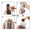 Mills 2 Pcs Stainless Steel Electric Salt and Pepper Mill Set Automatic Herb Spice Grinder Adjustable Coarseness Gifts Kitchen Gadget 220827