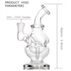 Volcanee Hookahs Mini Bong 3,9 tums Cyclone Recycler Glass Bong 10mm Female Water Pipe for Ash Catcher Dab Rig