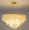 Moderna Shell Pendant Lamps Gold Chrome Metal Living Room Restaurant Hanging Light Fixtures Hotel Hall Hanglamp LumaIraire Suspension Chandelier