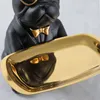 Objets décoratifs Figurines Résine Bulldog Art Sculpture Chienne cool DÉCORATIVE FIGURIN COIN BANDE COIN BANK ENTRANCE CLÉ 220827