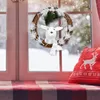 Fleurs décoratives décorations de porte d'entrée en plein air Noël Lite couronnes blanc vieil homme bonhomme de neige carte carton coeur couronne arc pour