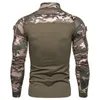 メンズTシャツメンズカモフラージ戦術的な軍事服の戦闘シャツ攻撃長いスリーブタイトなTシャツアーミーコスチューム220920