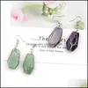 Dangle Chandelier Natural Stone Crystal Agate Earrings Wrap Tree Of Life Lucky Treature Coffin Shape Charms Wholesale Women Jewelry D Dhzic