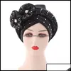 Шапки Beanie/Skl Шапки Beanie/Skl Шляпы Шляпы Шарфы Перчатки Модные аксессуары Атласная подкладка для волос Капюшон Двойной слой Анкара Африканский принт Dhpst