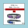 Brins de perles 8 mm bijoux naturels bracelet élastique perlé prier pierre volcanique méditation tête de Bouddha hommes et femmes huile essentielle AR Dhmbw